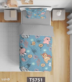 خرید سرویس روتختی میکروفایبر کودک و نوجوان نوپه هوم کد T5751 طرح حیوانات