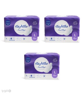 خرید پک نوار بهداشتی بالدار ضخیم کتان MyLady مای لیدی مدل New Classic Sensitive بزرگ