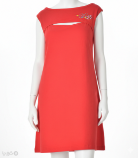 خرید پیراهن زنانه نخی ناربن کد WD4001 طرح کریسمس