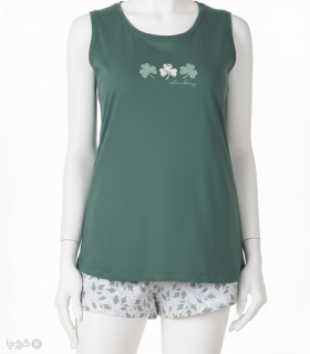 خرید ست شورتک و تاپ نخی ناربن کد WS4006 طرح پائیز