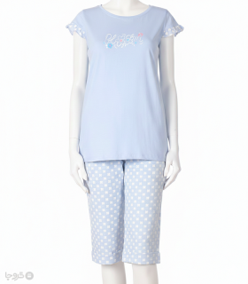 خرید ست شلوارک و تیشرت نخی ناربن کد WS4011 طرح شکوفه