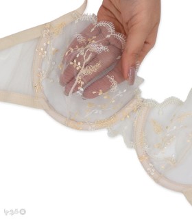 ست شورت و سوتین توری فنردار برتا گلدوزی کد 2020C