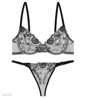 خرید ست شورت و سوتین توری فنردار برتا گلدوزی کد 2020KT