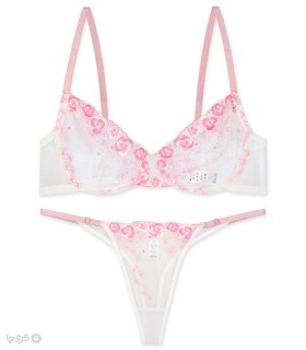 خرید ست شورت و سوتین توری فنردار برتا گلدوزی کد 2020PS