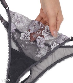 ست شورت و سوتین توری فنردار برتا گلدوزی کد 2020OX