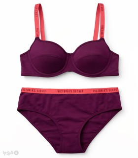 خرید ست شورت و سوتین کاپدار نخی فنردار Misa میسا کد 9025 طرح Victoria's Secret