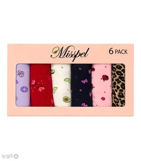 خرید پک شورت زنانه اسلیپ نخی Misspel میسپل کد 6000 طرح 9 - جعبه 6 عددی