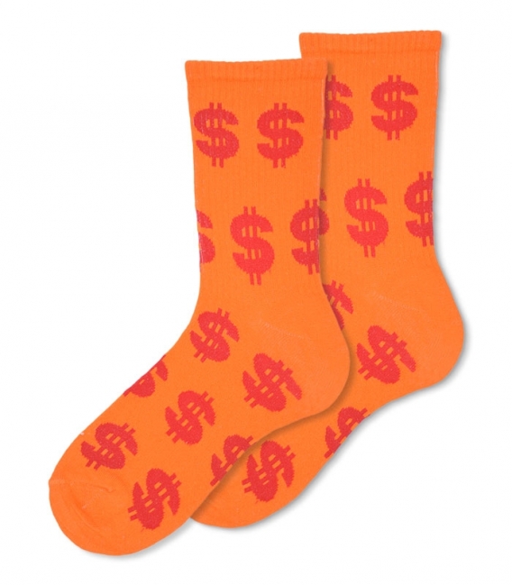 جوراب ساقدار Ekmen طرح دلار نارنجی