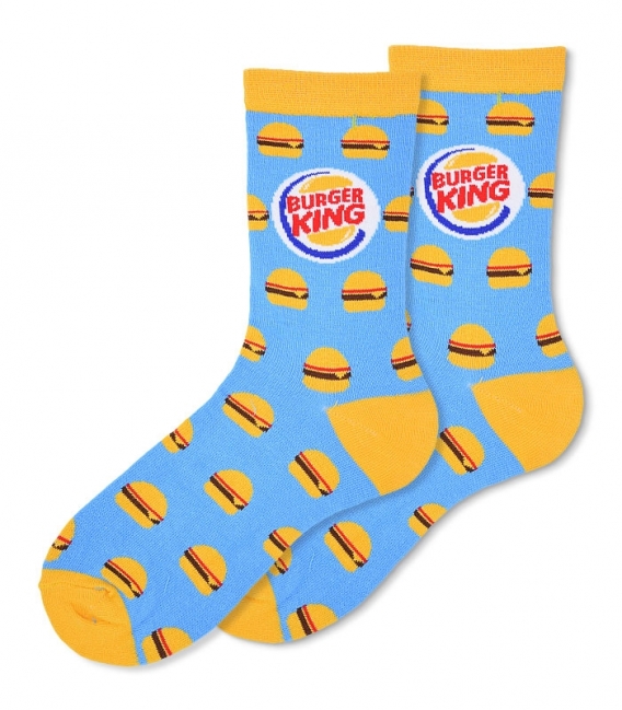جوراب ساقدار Ekmen طرح برگر ‌Burger King آبی
