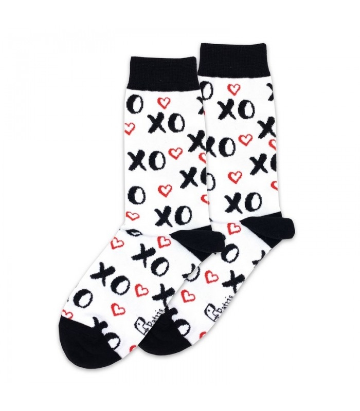 جوراب ساقدار پاتریس طرح XO سفید