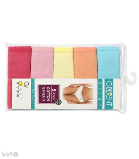 خرید پک شورت زنانه اسلیپ نخی کلونت ساده کد 5515 - بسته 5 عددی