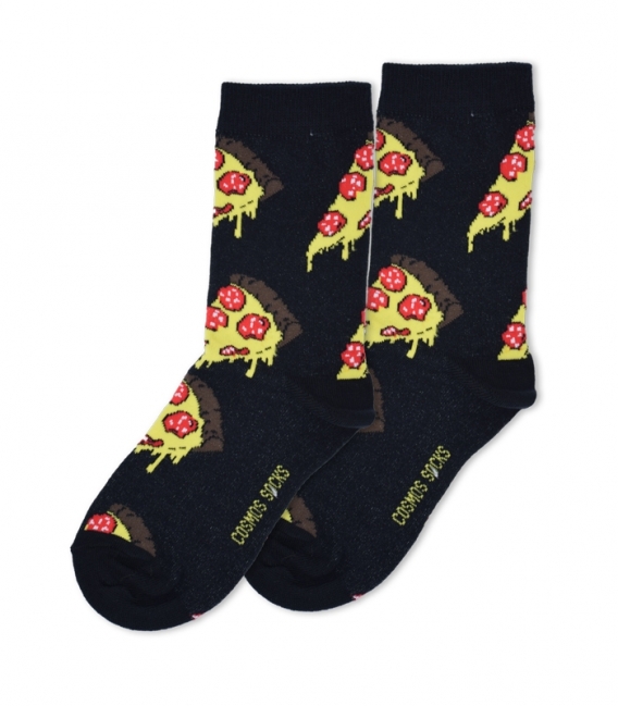 جوراب ساقدار Cosmos کازموس طرح پیتزا مشکی