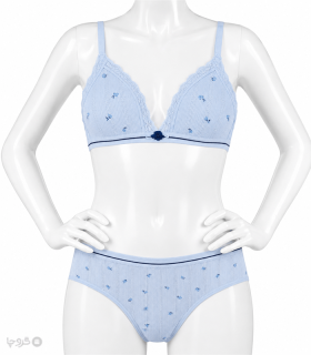 ست شورت و سوتین پددار بدون فنر Koza کوزا مدل گل‌ریز کبریتی کد 80345