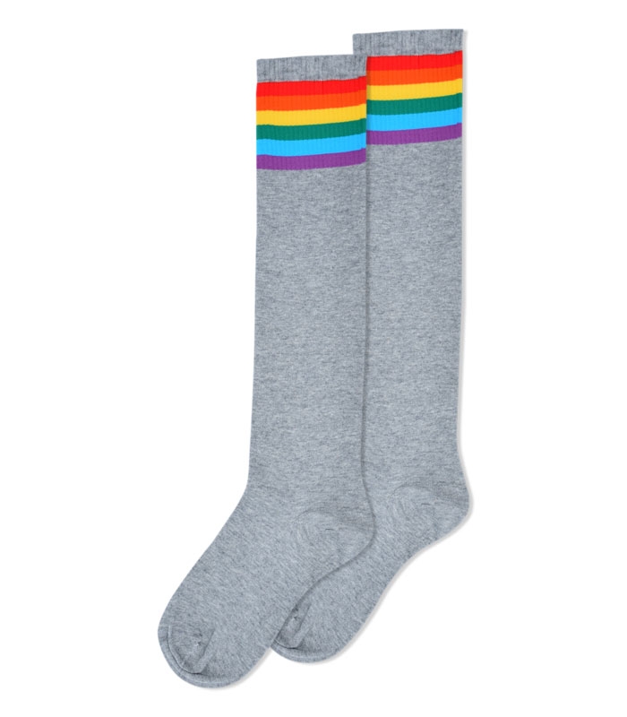 جوراب زیرزانو  Ekmen طرح رنگین کمان خاکستری