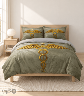 خرید سرویس روتختی میکروفایبر نوپه هوم کد T5476 طرح نماد پرطلایی