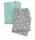 ست شلوار و تیشرت نخی ناربن کد 4148 طرح الهام