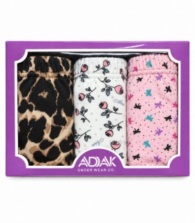 خرید پک شورت زنانه نخی Adak آداک لیفه‌ای کد 147 طرح 4 - بسته 3 عددی
