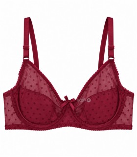 خرید سوتین توری فنردار ژوبین کد 13770 مدل خال خالی