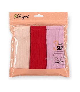 خرید پک شورت زنانه اسلیپ نخی کبریتی میسپل کد 6100 طرح 7 - بسته 3 عددی