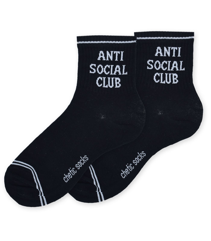جوراب نیم ساق Chetic چتیک طرح Anti Social Club مشکی