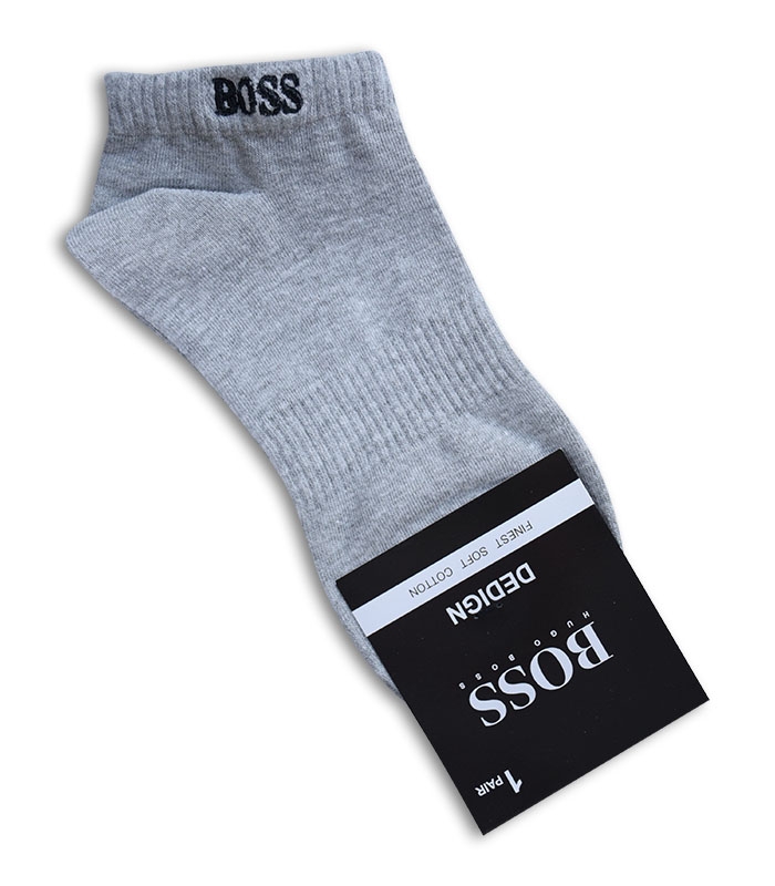 جوراب مچی طرح Boss خاکستری