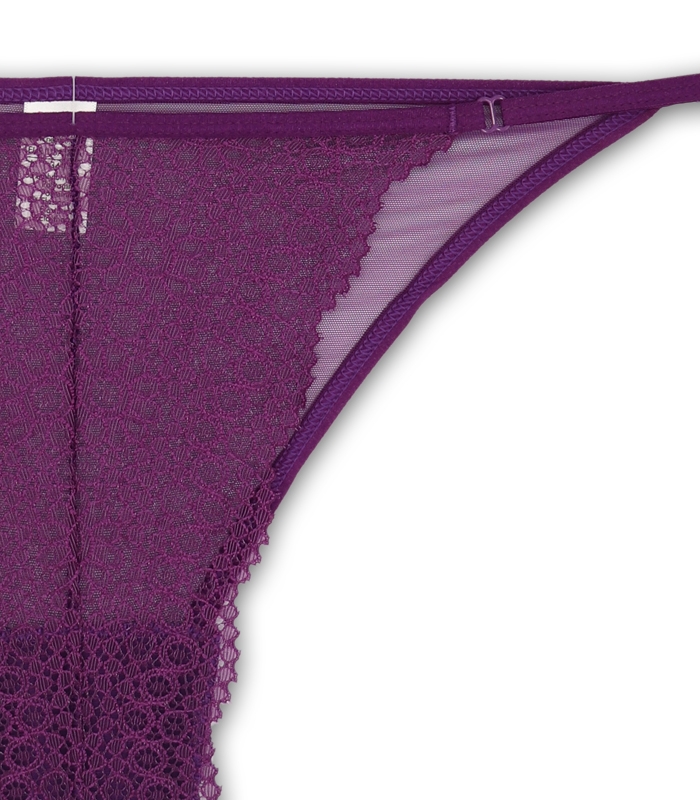 ست شورت و سوتین Neev نیو کاپدار فنردار دانتل کد 2050 بنفش Grape