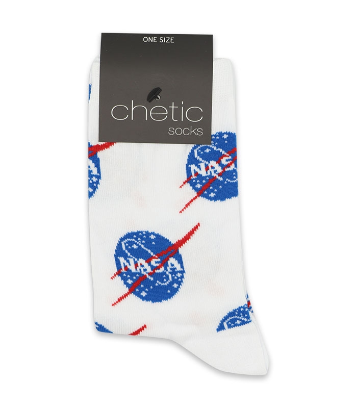 جوراب ساقدار Chetic چتیک طرح Nasa سفید