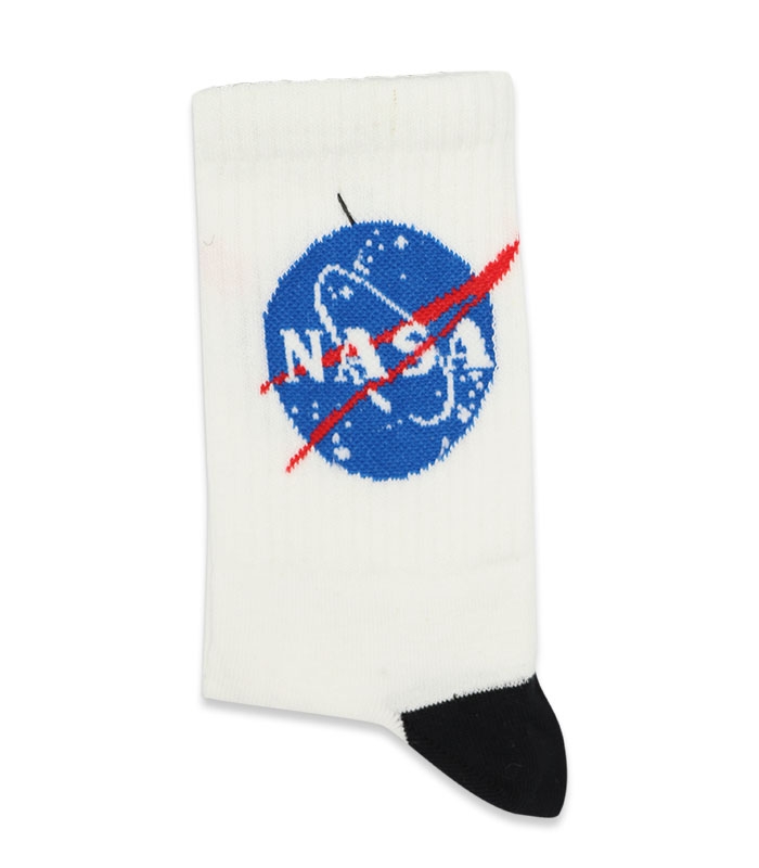 جوراب ساقدار Chetic چتیک طرح Nasa سفید مشکی