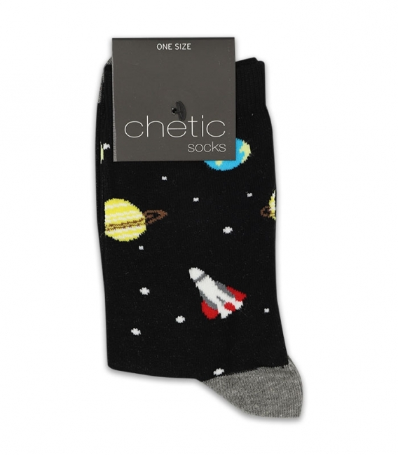 جوراب ساقدار Chetic چتیک طرح شاتل فضایی مشکی