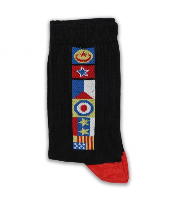 جوراب ساقدار Chetic چتیک طرح پرچم مشکی