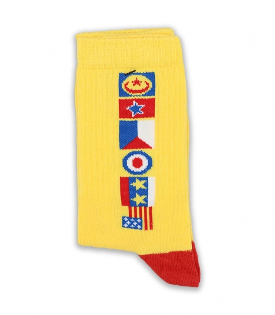 جوراب ساقدار Chetic چتیک طرح پرچم زرد