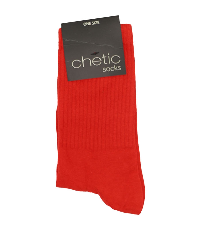 جوراب ساقدار Chetic چتیک ساده قرمز