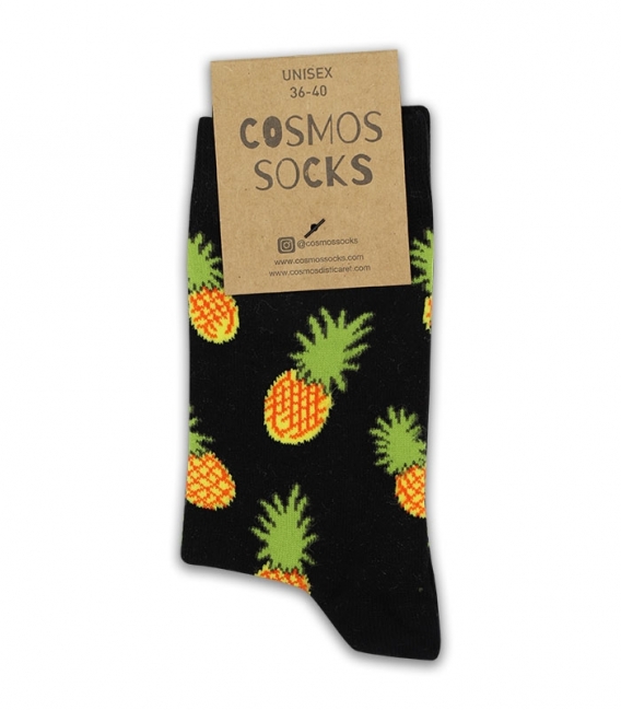 جوراب ساقدار Cosmos کازموس طرح آناناس مشکی