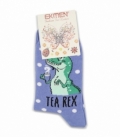 جوراب ساقدار Ekmen اکمن طرح Tea Rex بنفش روشن
