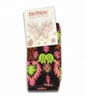 جوراب ساقدار Ekmen اکمن طرح گل و برگ رنگارنگ قهوه‌ای