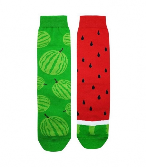 جوراب لنگه به لنگه ساقدار نانو پاتریس طرح هندوانه سبز