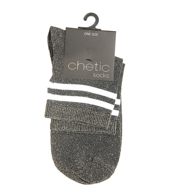جوراب Chetic چتیک لمه‌ای خاکستری روشن خط دار