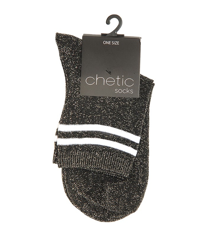 جوراب Chetic چتیک لمه‌ای خاکستری تیره خط دار