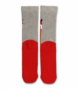 جوراب حوله‌ای ساقدار Ekmen طرح گوزن خاکستری و قرمز