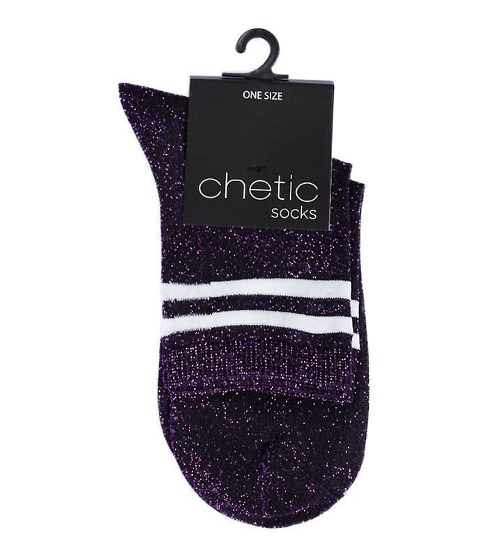 جوراب Chetic چتیک لمه‌ای بنفش خط دار