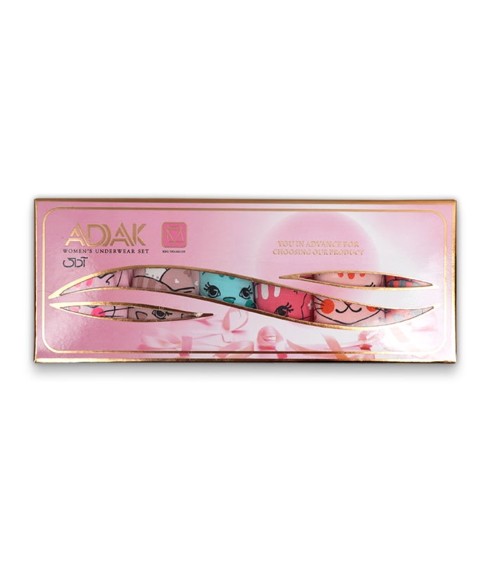 پک شورت بچگانه اسلیپ نخی لیفه‌ای Adak آداک کد 42 گربه طرح A - بسته 6 عددی