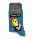 جوراب ساقدار Chetic چتیک طرح گربه Purrrsist آبی