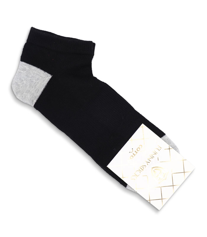 جوراب کف حولهای مچی کد 8002 مشکی خاکستری