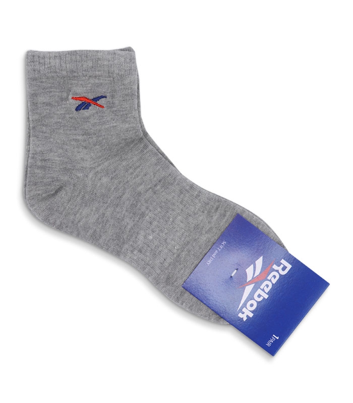 جوراب نیم ساق طرح Reebok خاکستری