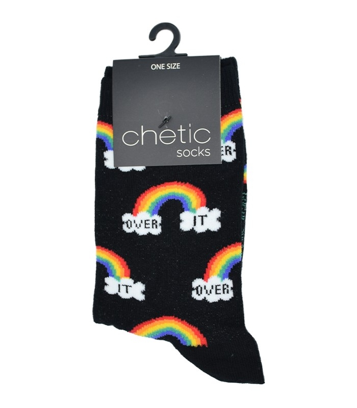 جوراب Chetic چتیک طرح رنگین‌کمان مشکی