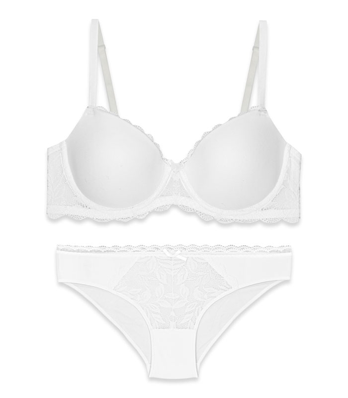 ست شورت و سوتین Neev نیو میکرو فایبر و دانتل کد 2030 سفید White