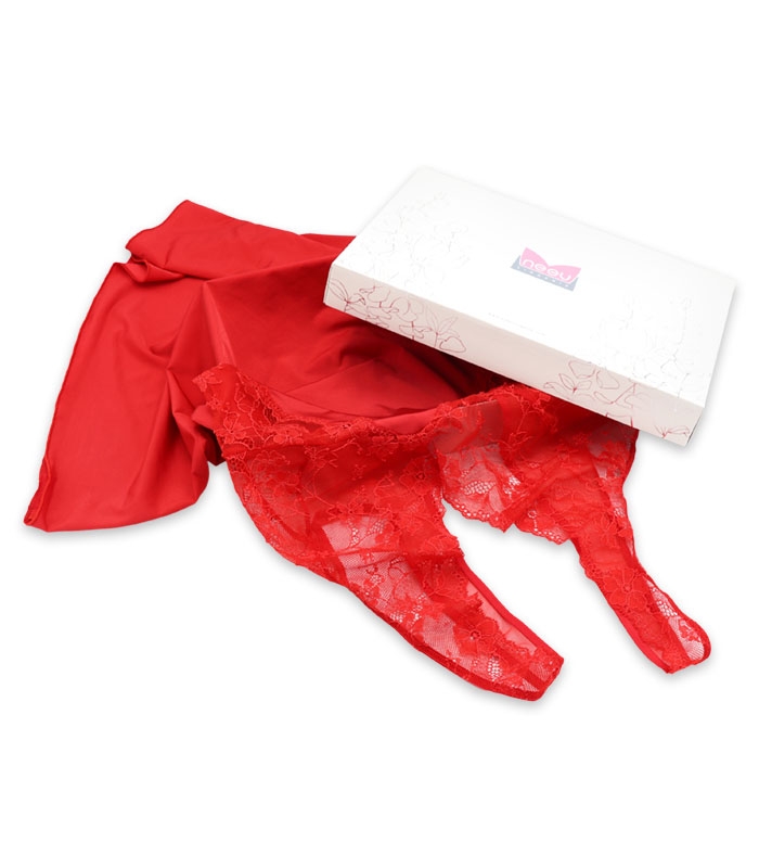 لباس خواب استرچ دانتل Neev نیو کد 4303 قرمز Red