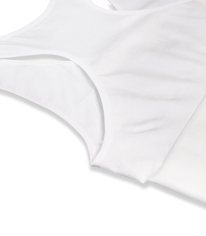 گن زیرپوش رکابی مردانه دولایه Adak آداک کمر سیلکونی تخت کننده شکم کد 554 سفید