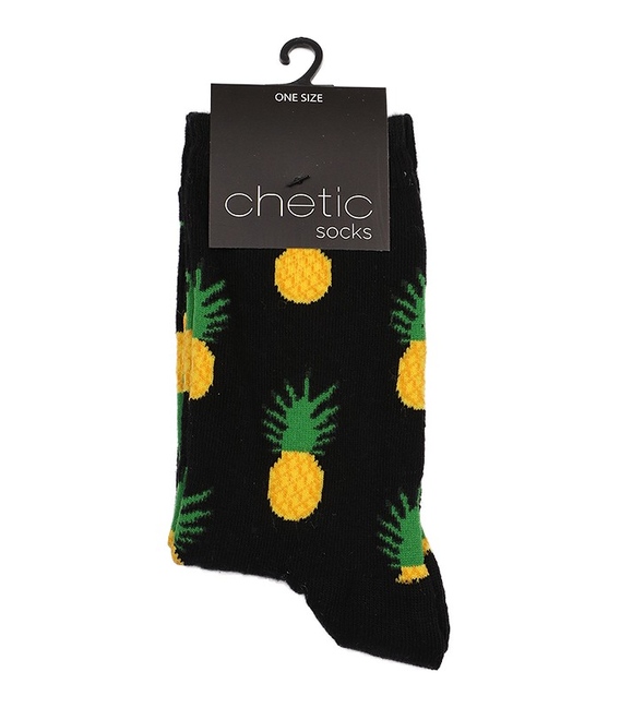 جوراب ساق دار Chetic طرح آناناس ‌مشکی