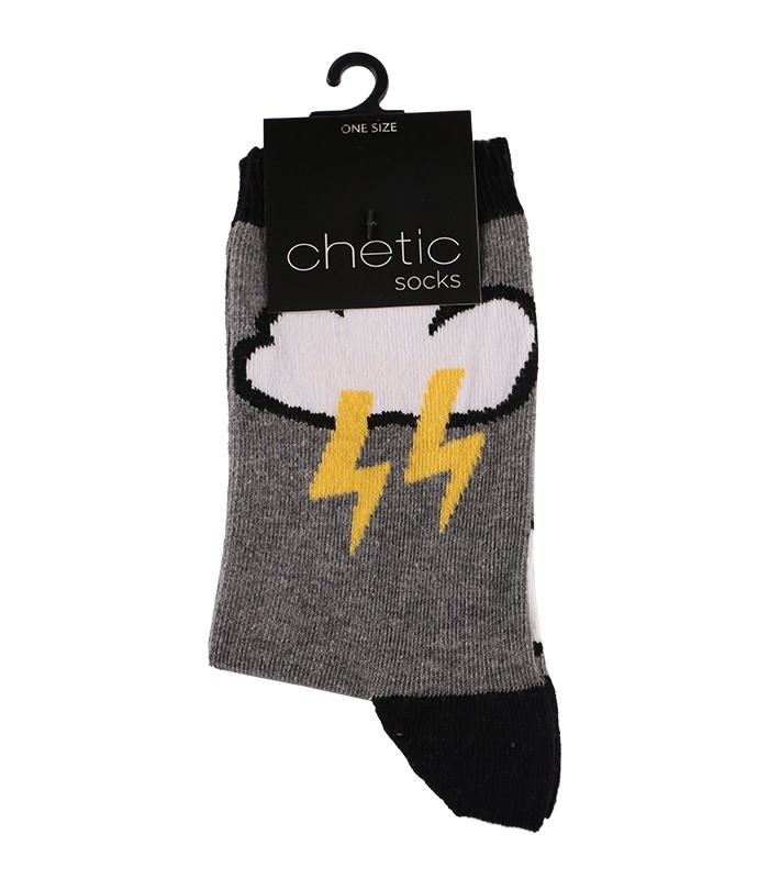 جوراب Chetic چتیک طرح ابر خشمگین خاکستری